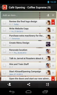 Wunderlist android App screenshot 1